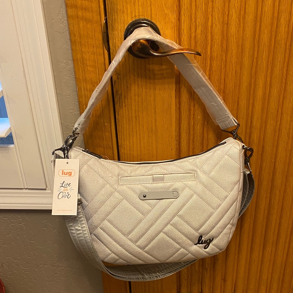 1145 Lug Harmony  Shoulder Bag Crossbody Strap Handbag Diamond metallic Silver